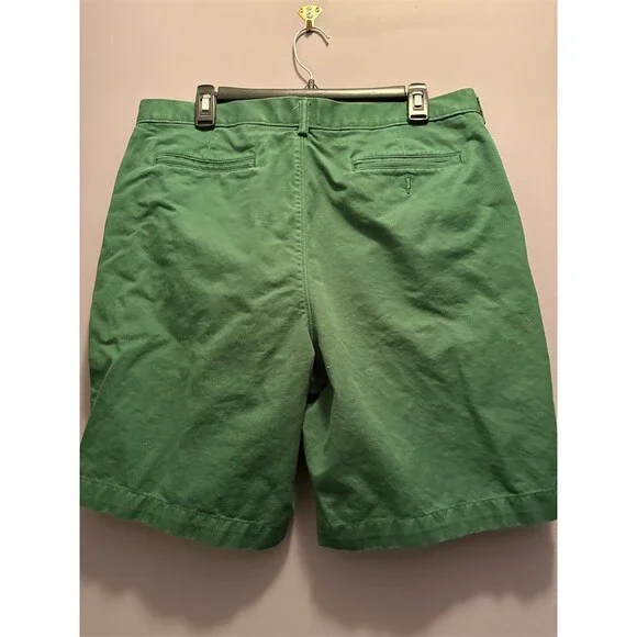 Lands’ End Chino Shorts Men's Size 35 Green Flat Front Casual Golf - Picture 5 of 10